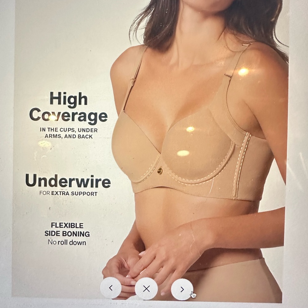 High Coverage Underwire Bra back and side slimming bras 34b